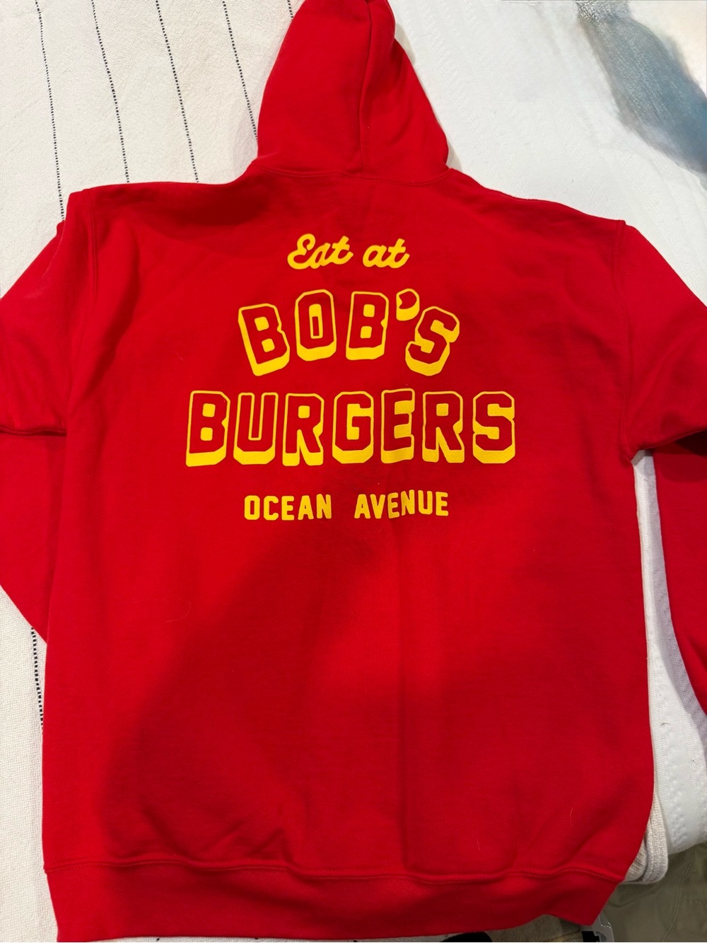 Bob's Burgers Red Hoodie with Yellow Logo